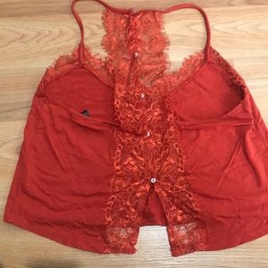 Forever 21 Tops - Forever 21 - Burnt Orange Lacey Crop Top Size S Forever 21 Tops - Forever 21 - Burnt Orange Lacey Crop Top Size S